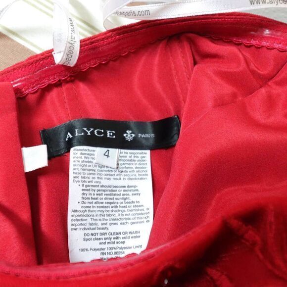 NWOT Alyce Paris sweatheart strapless glitter cocktail dress, red, size 4‎ - Picture 8 of 8